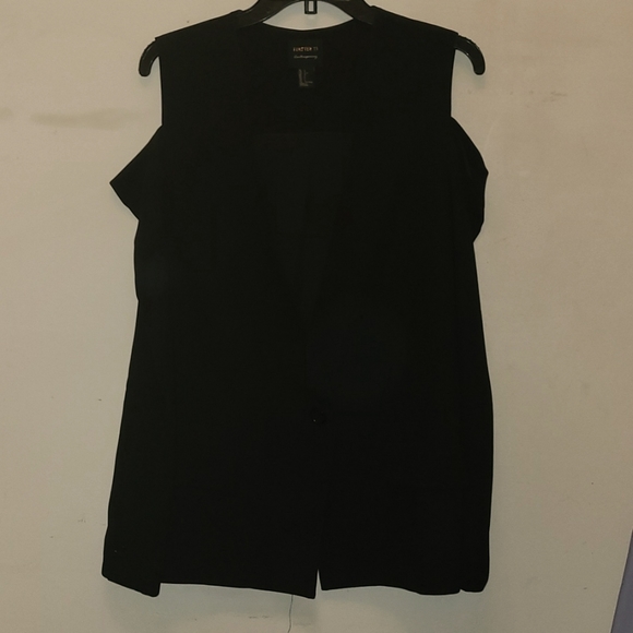 FOREVER21 Single Breasted Cold Shoulder Blazer Size L Black - Picture 2 of 6